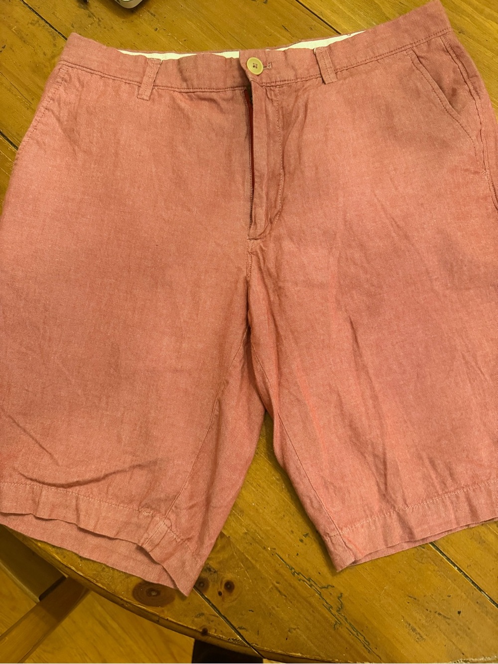 J. Crew Men's Flat-Front Linen Shorts — Dusty Coral